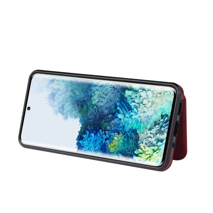 For Samsung Galaxy S20+ Calf Texture Magnetic Card Bag PU Phone Case