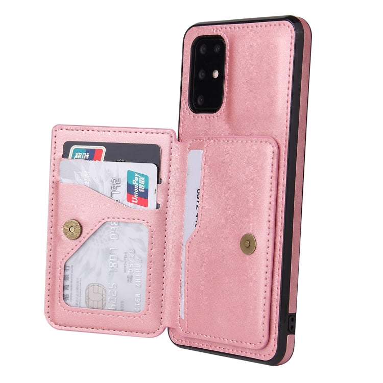 For Samsung Galaxy S20+ Calf Texture Magnetic Card Bag PU Phone Case