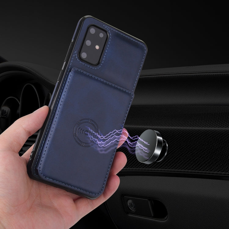 For Samsung Galaxy S20+ Calf Texture Magnetic Card Bag PU Phone Case