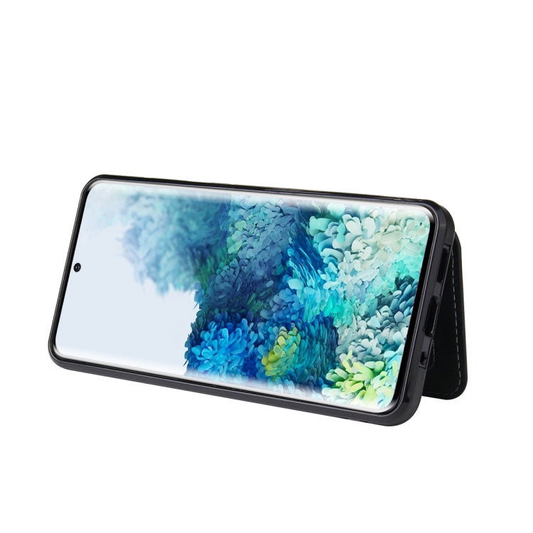 For Samsung Galaxy S20+ Calf Texture Magnetic Card Bag PU Phone Case