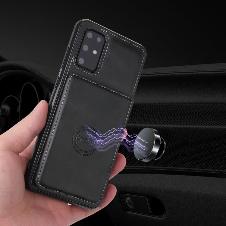 For Samsung Galaxy S20+ Calf Texture Magnetic Card Bag PU Phone Case