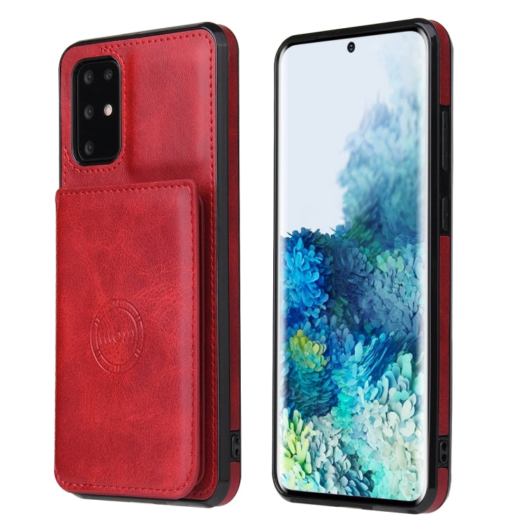 For Samsung Galaxy S20 Ultra Calf Texture Magnetic Card Bag PU Phone Case