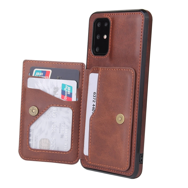 For Samsung Galaxy S20 Ultra Calf Texture Magnetic Card Bag PU Phone Case