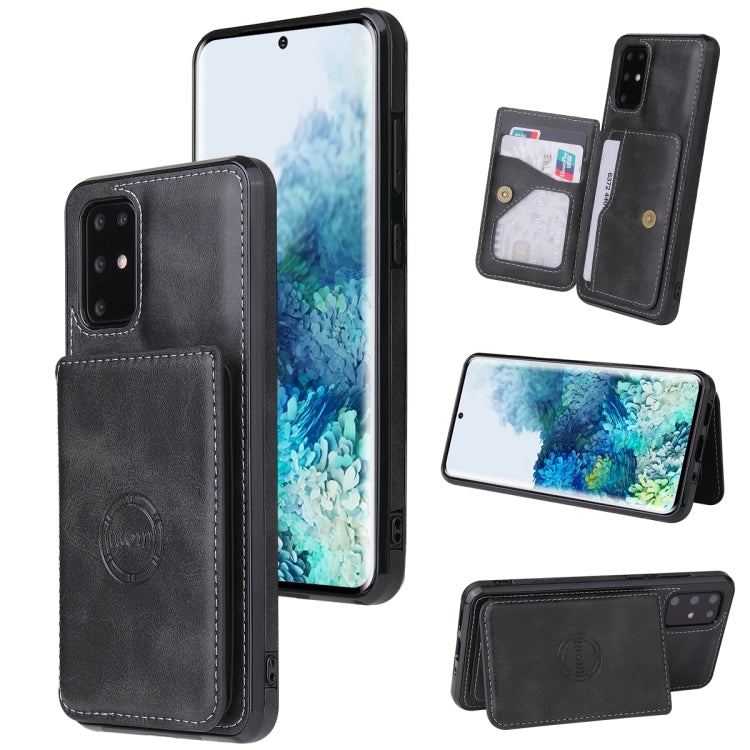 For Samsung Galaxy S20 Ultra Calf Texture Magnetic Card Bag PU Phone Case