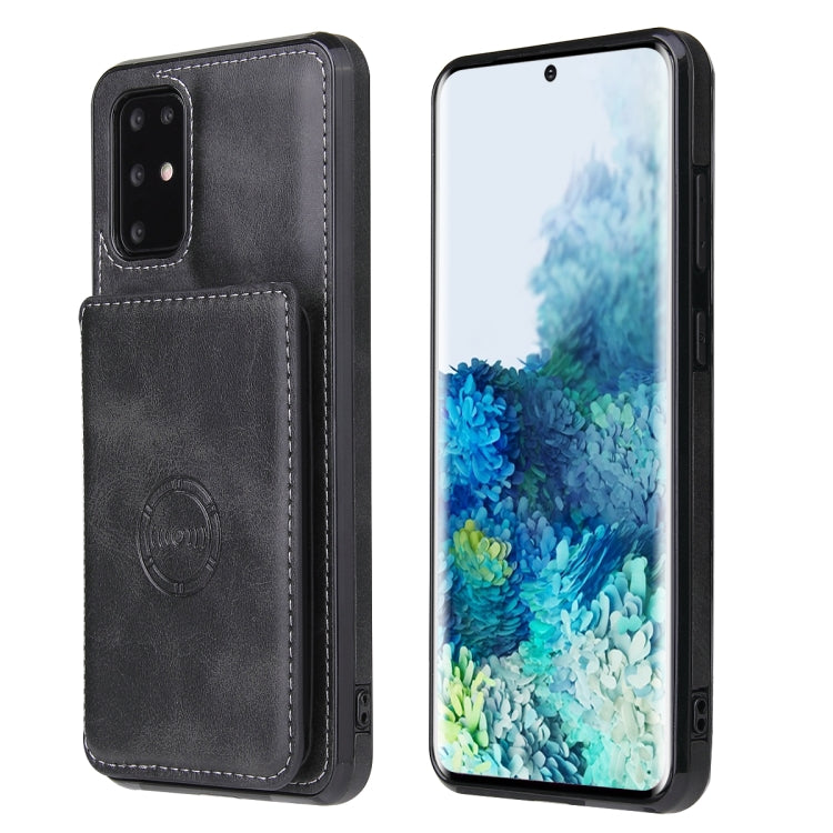 For Samsung Galaxy S20 Ultra Calf Texture Magnetic Card Bag PU Phone Case