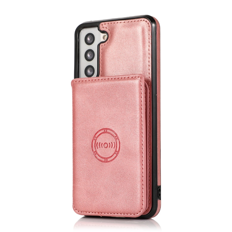 For Samsung Galaxy S21 5G Calf Texture Magnetic Card Bag PU Phone Case