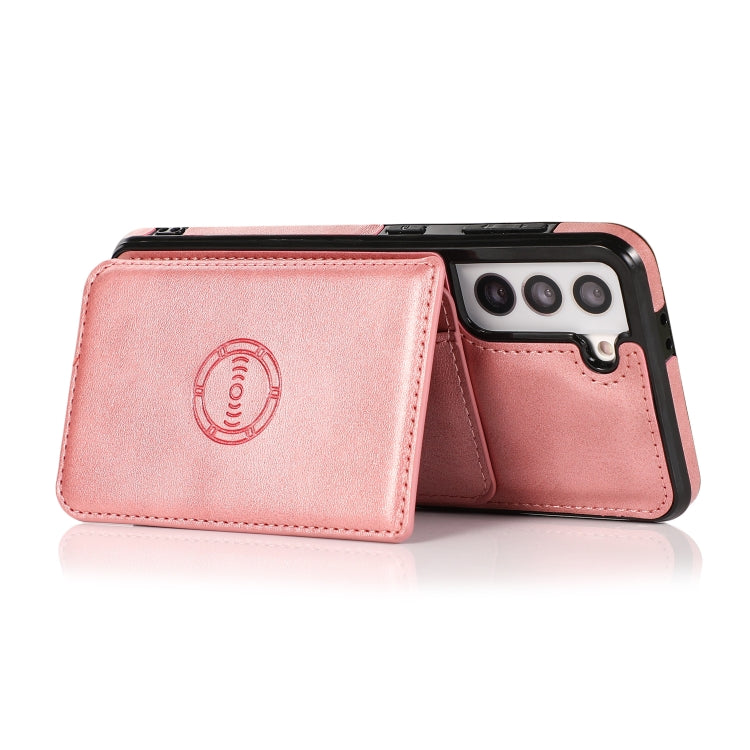 For Samsung Galaxy S21 5G Calf Texture Magnetic Card Bag PU Phone Case