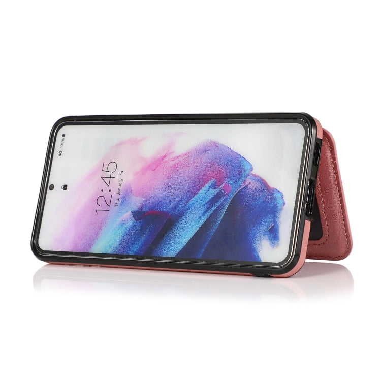 For Samsung Galaxy S21 5G Calf Texture Magnetic Card Bag PU Phone Case