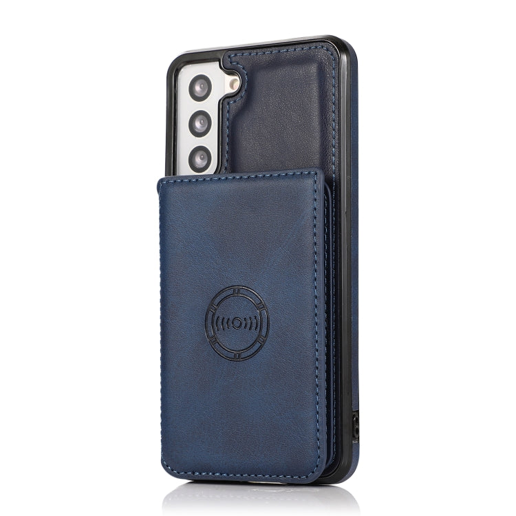 For Samsung Galaxy S21 5G Calf Texture Magnetic Card Bag PU Phone Case