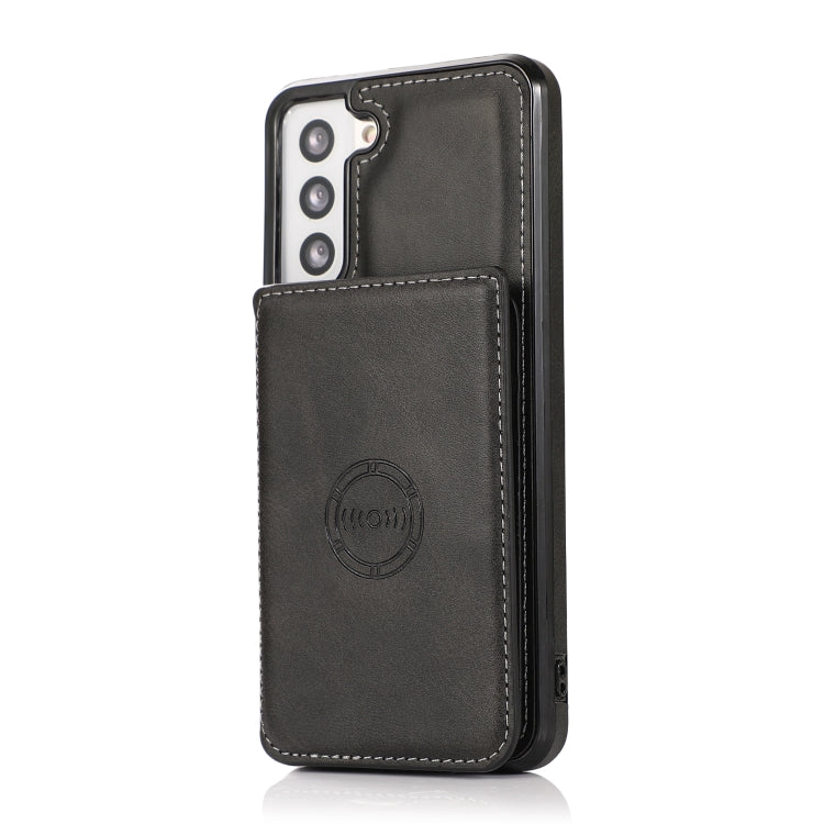 For Samsung Galaxy S21+ 5G Calf Texture Magnetic Card Bag PU Phone Case