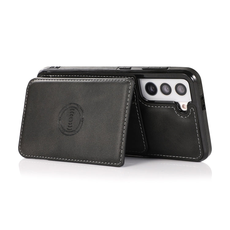 For Samsung Galaxy S21+ 5G Calf Texture Magnetic Card Bag PU Phone Case