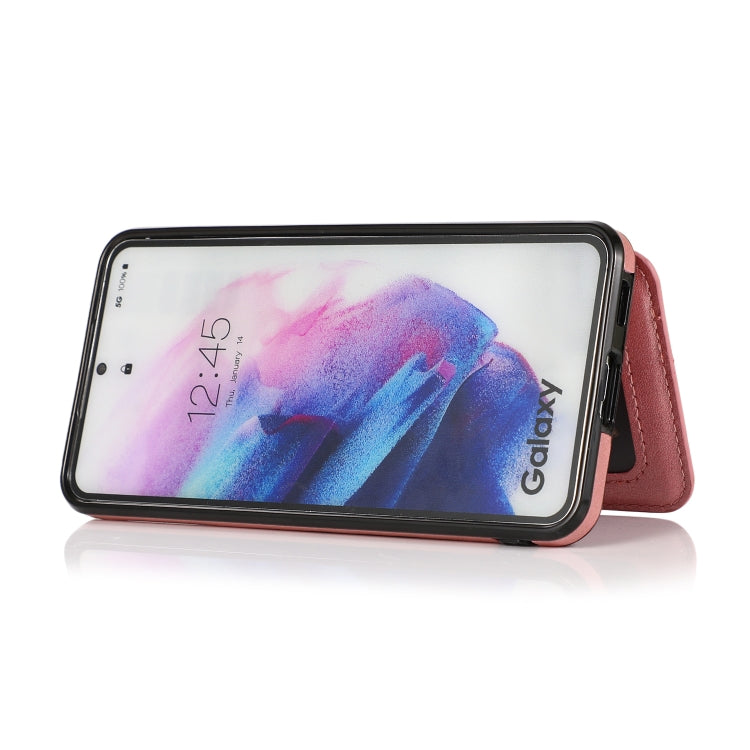 For Samsung Galaxy S21 FE 5G Calf Texture Magnetic Card Bag PU Phone Case