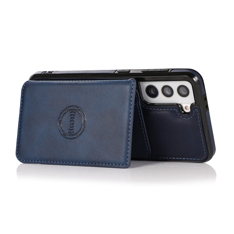 For Samsung Galaxy S21 FE 5G Calf Texture Magnetic Card Bag PU Phone Case