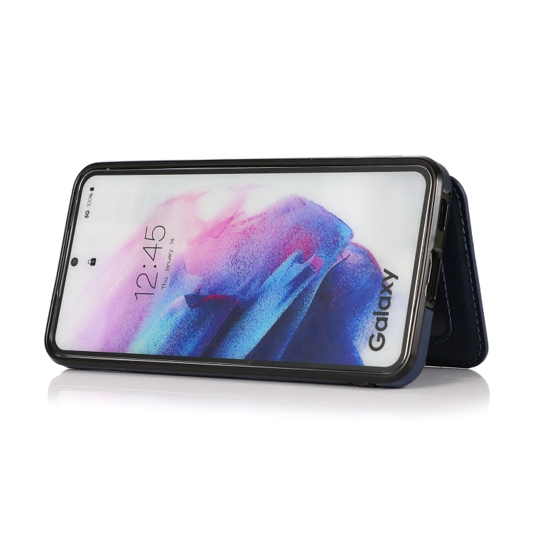 For Samsung Galaxy S21 FE 5G Calf Texture Magnetic Card Bag PU Phone Case