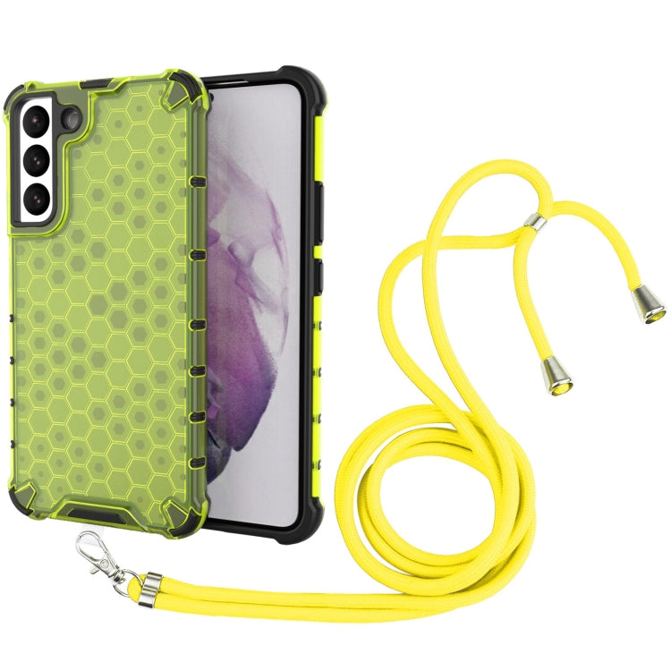 For Samsung Galaxy S22+ 5G Lanyard Honeycomb PC + TPU Case