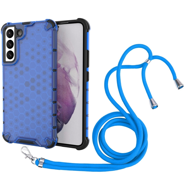 For Samsung Galaxy S22+ 5G Lanyard Honeycomb PC + TPU Case
