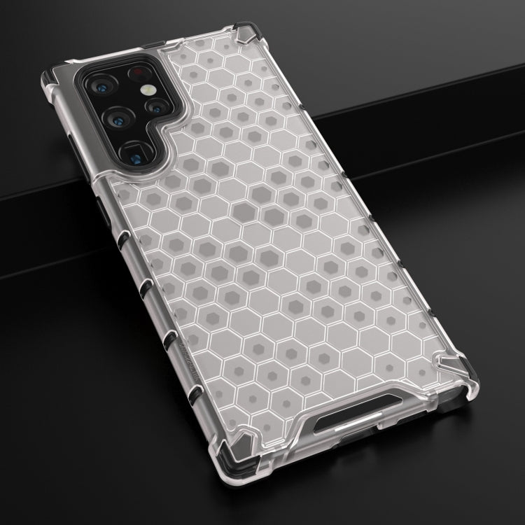 For Samsung Galaxy S22 Ultra 5G Lanyard Honeycomb PC + TPU Case