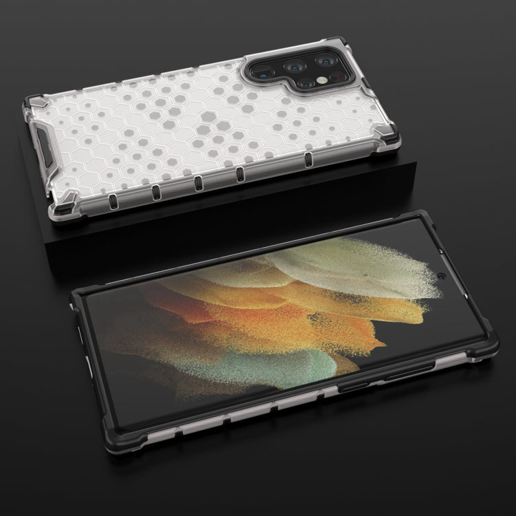 For Samsung Galaxy S22 Ultra 5G Lanyard Honeycomb PC + TPU Case