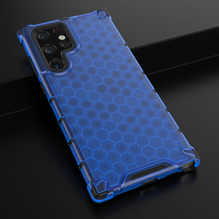 For Samsung Galaxy S22 Ultra 5G Lanyard Honeycomb PC + TPU Case