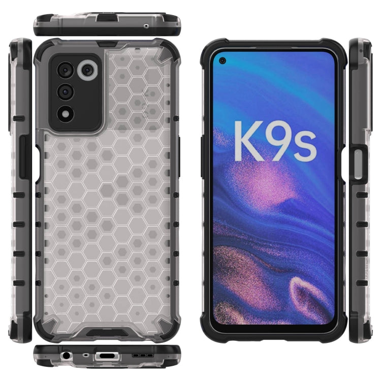 For OPPO K9S 5G Lanyard Honeycomb PC + TPU Case