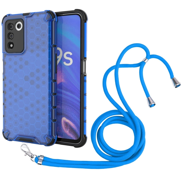 For OPPO K9S 5G Lanyard Honeycomb PC + TPU Case