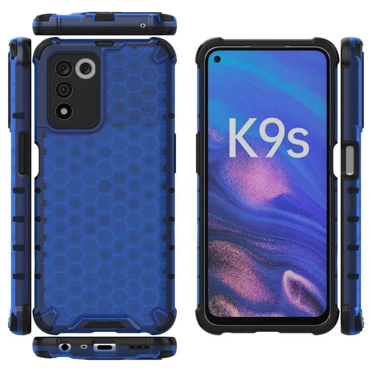 For OPPO K9S 5G Lanyard Honeycomb PC + TPU Case