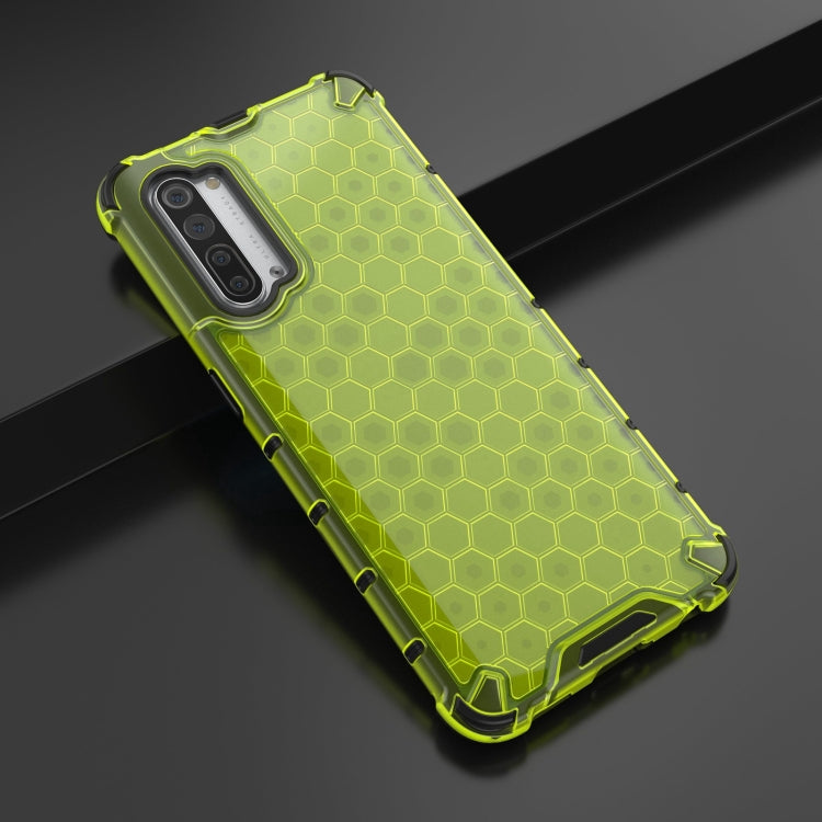 For OPPO Reno3 Lanyard Honeycomb PC + TPU Case