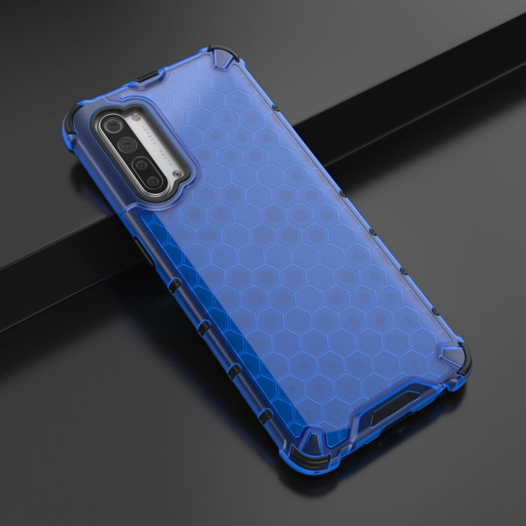 For OPPO Reno3 Lanyard Honeycomb PC + TPU Case