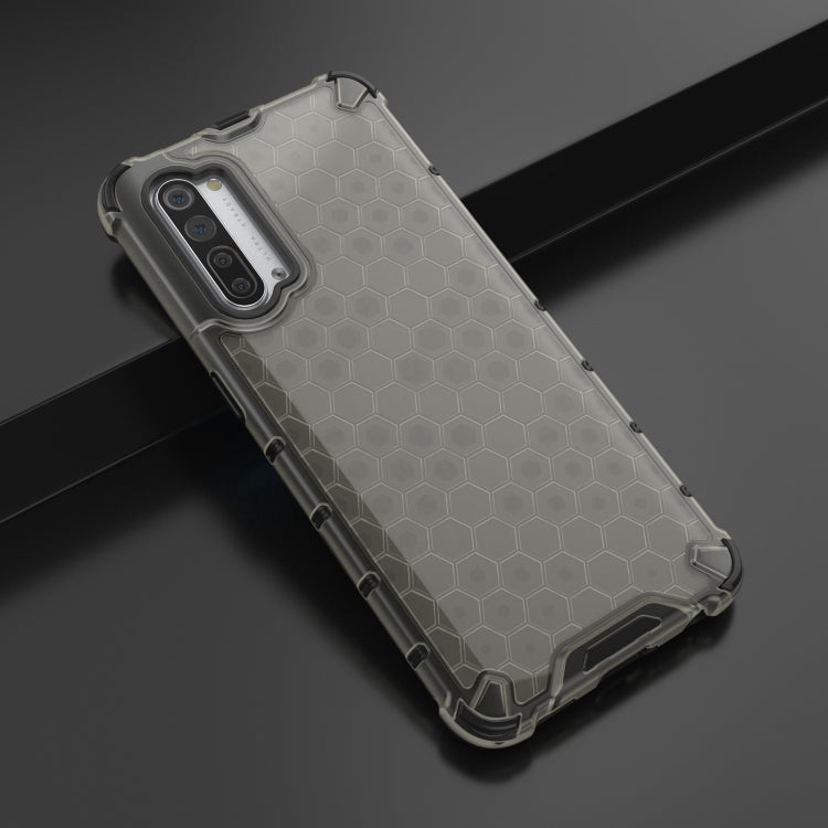 For OPPO Reno3 Lanyard Honeycomb PC + TPU Case