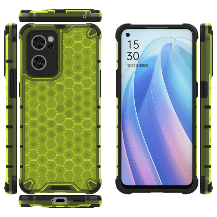 For OPPO Reno7 5G Lanyard Honeycomb PC + TPU Case