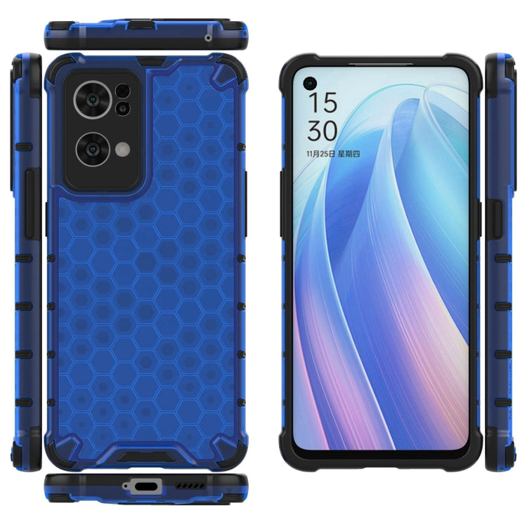 For OPPO Reno7 Pro 5G Lanyard Honeycomb PC + TPU Case