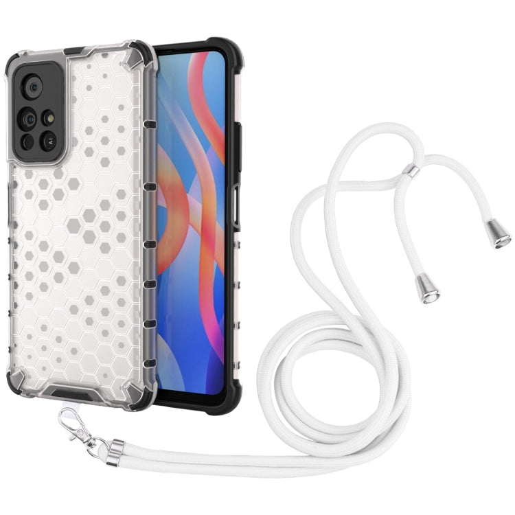 For Xiaomi Redmi Note 11 5G / Note 11T 5G / Poco M4 Pro 5G Lanyard Honeycomb PC + TPU Case