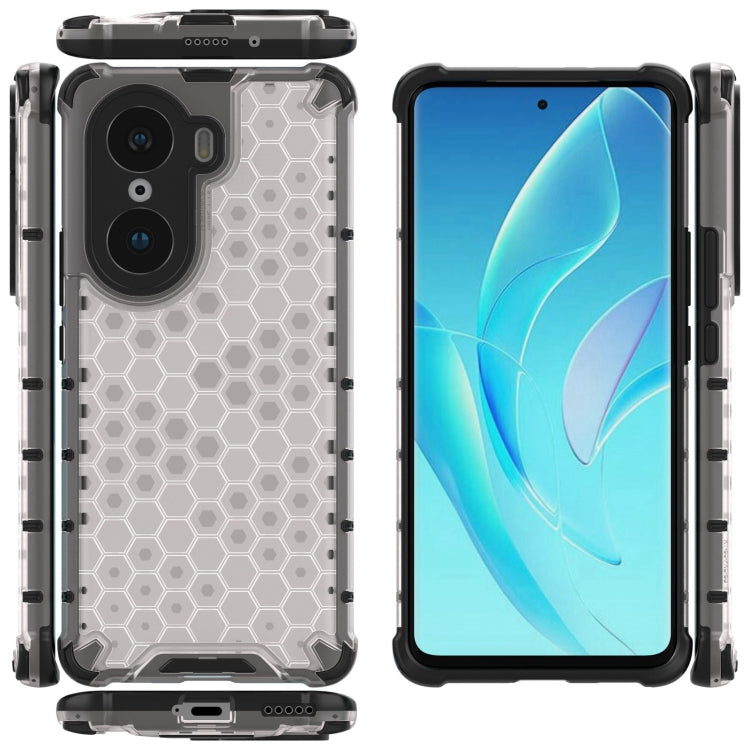 For Honor 60 Pro Lanyard Honeycomb PC + TPU Case