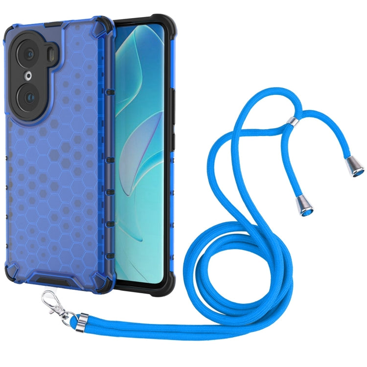 For Honor 60 Pro Lanyard Honeycomb PC + TPU Case