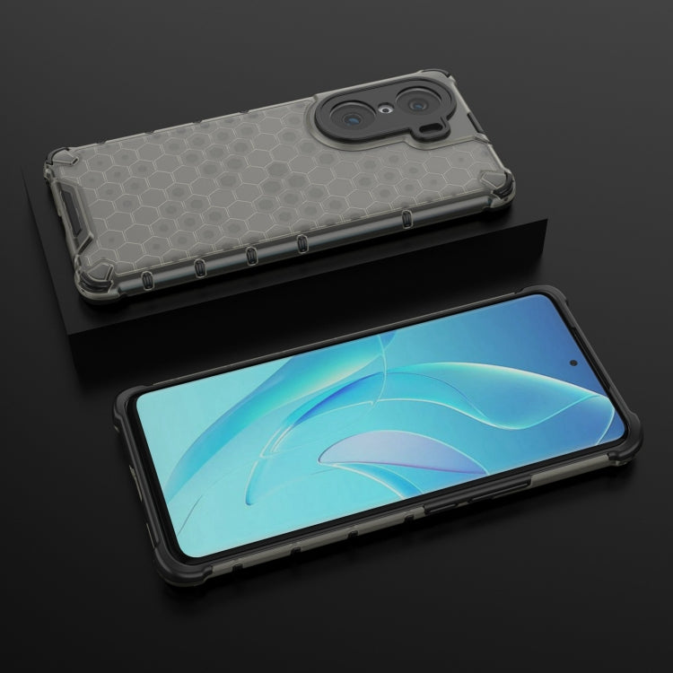 For Honor 60 Pro Lanyard Honeycomb PC + TPU Case