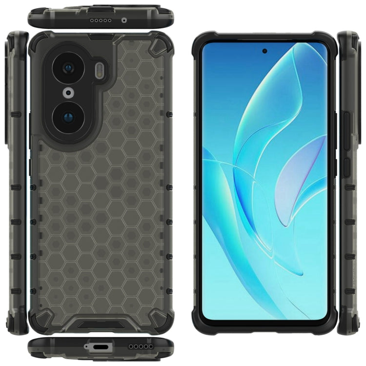 For Honor 60 Pro Lanyard Honeycomb PC + TPU Case