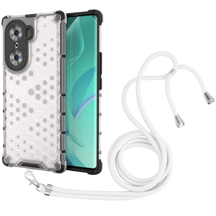 For Honor 60 Lanyard Honeycomb PC + TPU Case