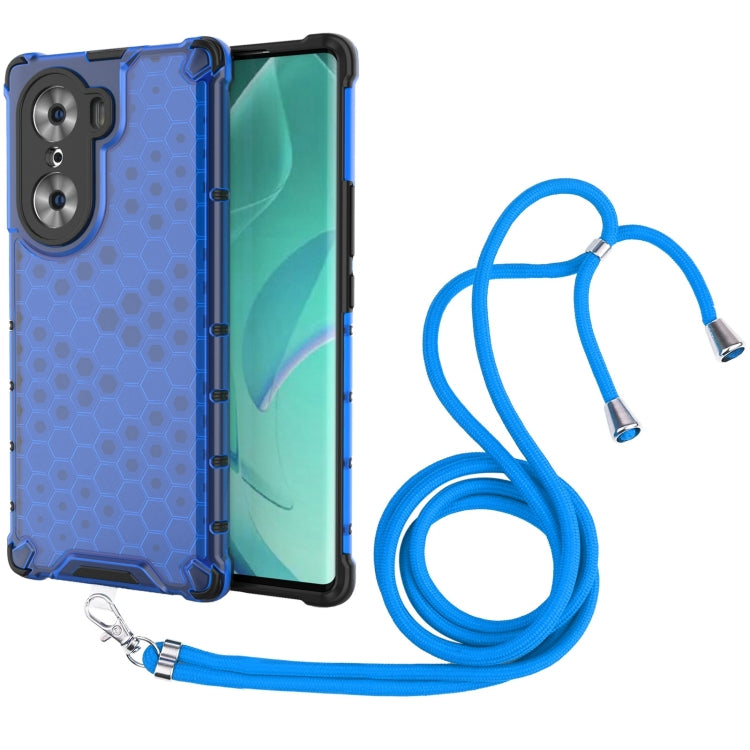 For Honor 60 Lanyard Honeycomb PC + TPU Case