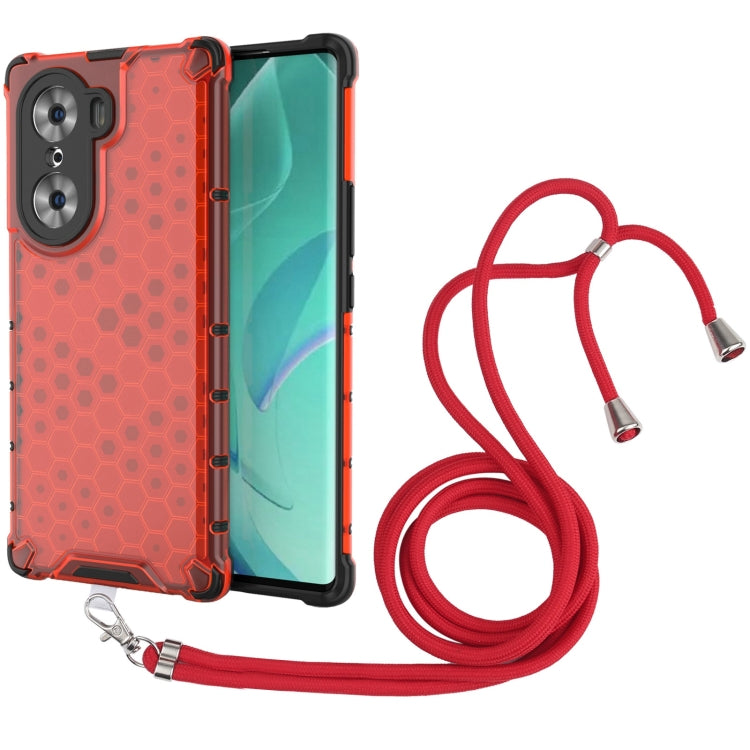 For Honor 60 Lanyard Honeycomb PC + TPU Case