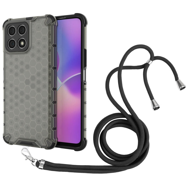 For Honor X30i Lanyard Honeycomb PC + TPU Case