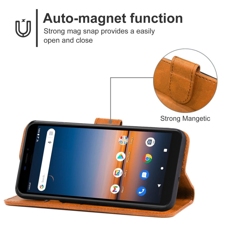 Leather Phone Case For Cricket Debut / AT&T Calypso 2