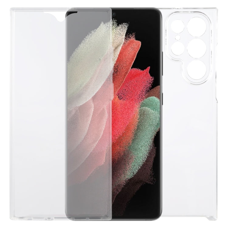 For Samsung Galaxy S22 Ultra 5G PC+TPU Double-Sided All-Inclusive Transparent Phone Case
