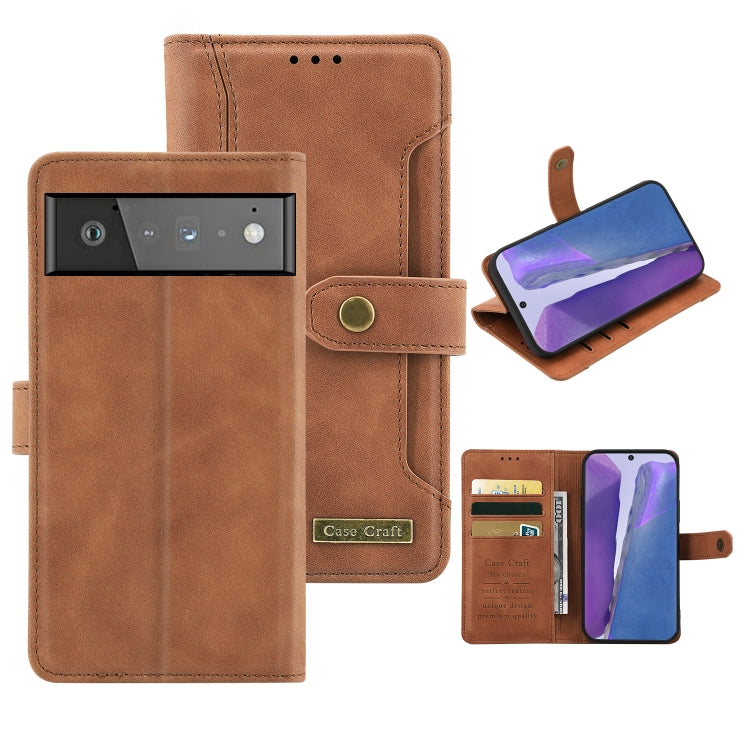 For Google Pixel 6 Copper Buckle Leather Phone Case
