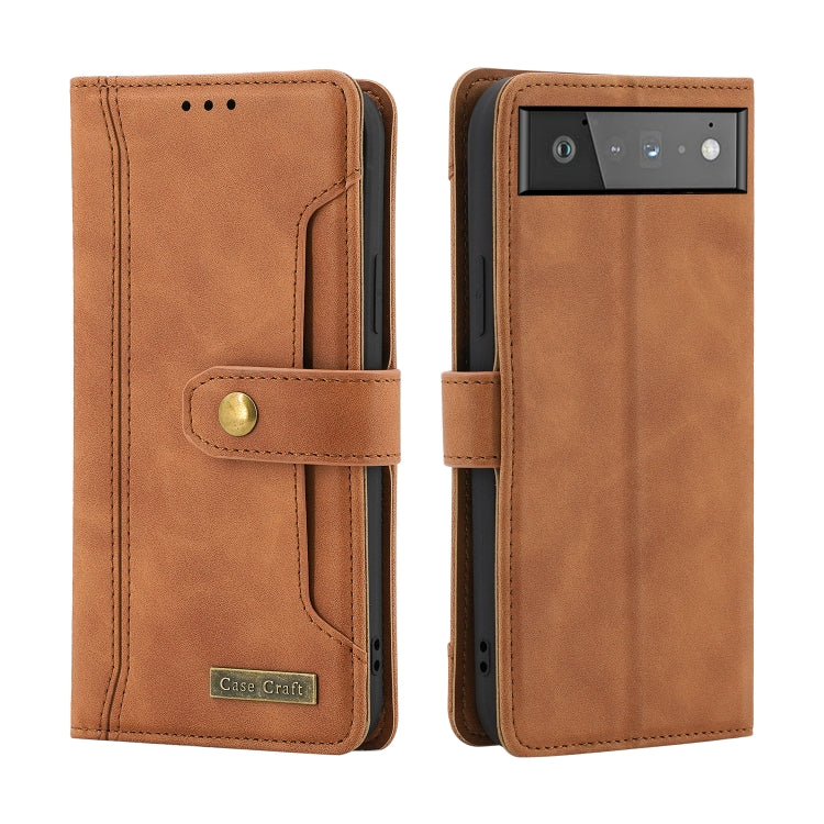 For Google Pixel 6 Copper Buckle Leather Phone Case
