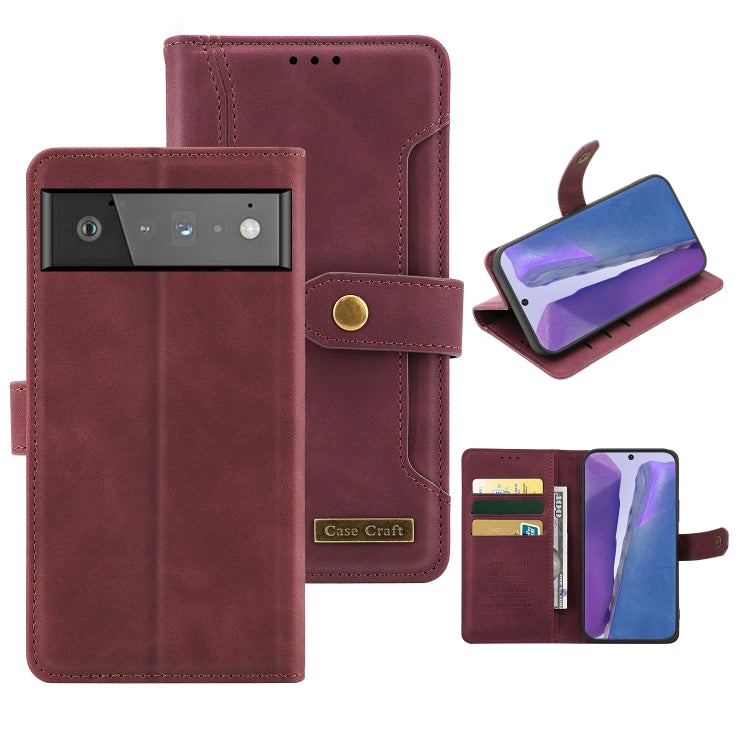 For Google Pixel 6 Copper Buckle Leather Phone Case