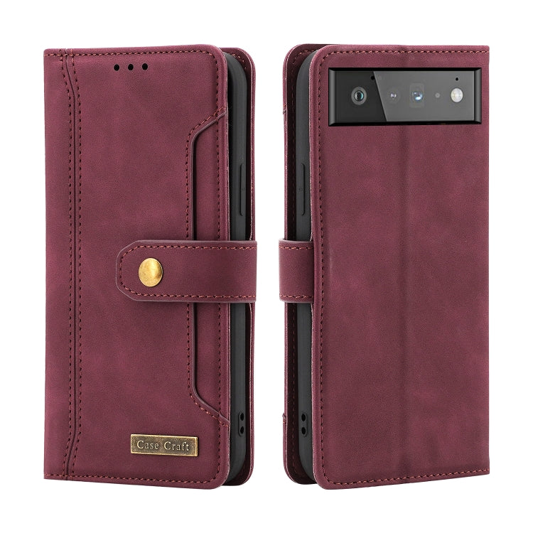 For Google Pixel 6 Pro Copper Buckle Leather Phone Case