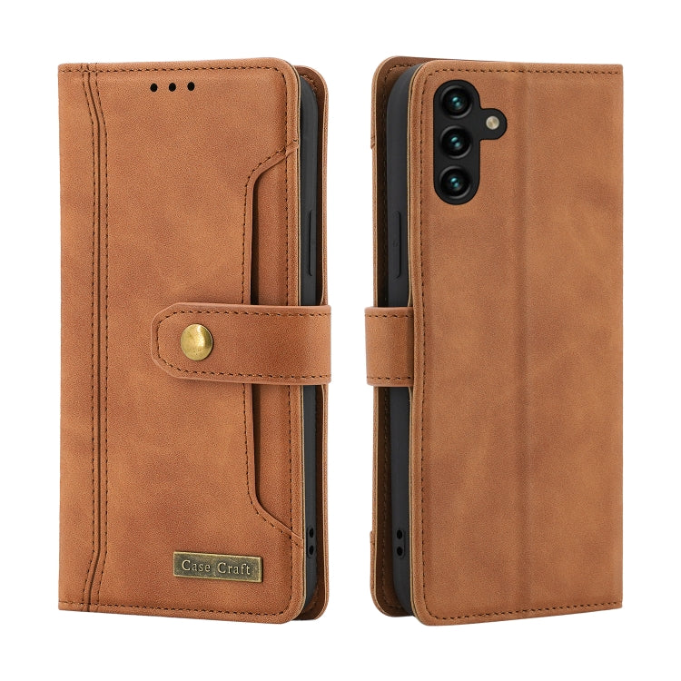 For Samsung Galaxy A13 5G Copper Buckle Leather Phone Case