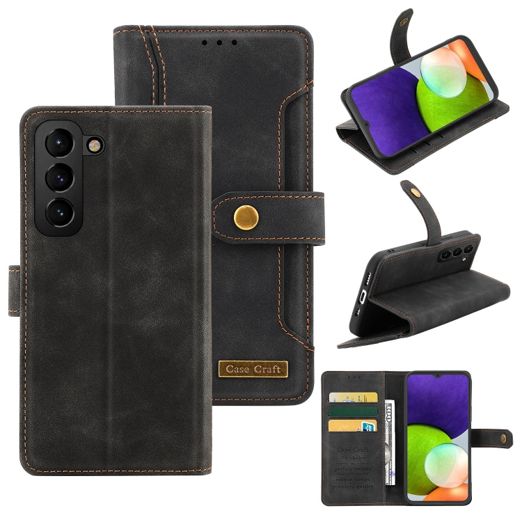 For Samsung Galaxy S22 5G Copper Buckle Leather Phone Case