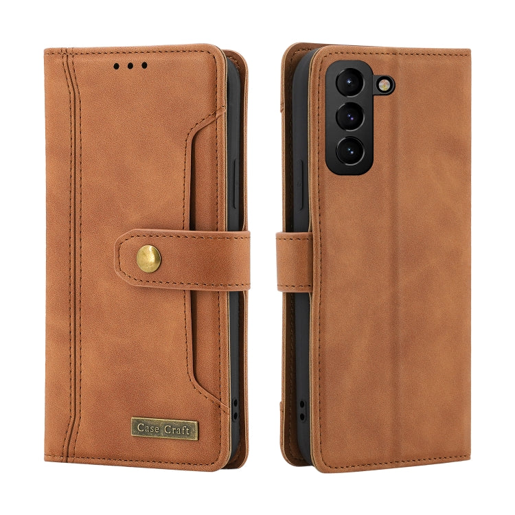 For Samsung Galaxy S22 5G Copper Buckle Leather Phone Case