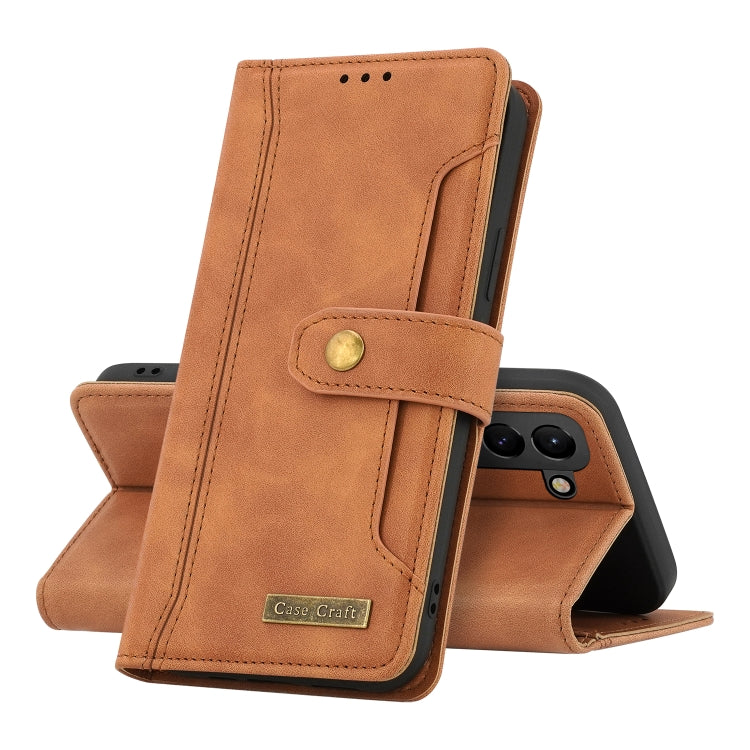 For Samsung Galaxy S22 5G Copper Buckle Leather Phone Case